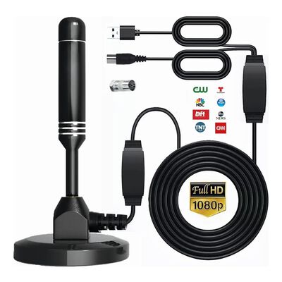 Antena De Tv Digital Hd 4k 1080p Interiores Antena Hdtv Malubero Negro