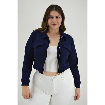 Chamarra corta Roman Fashion /Tallas Extras, 18048 (Azul marino)