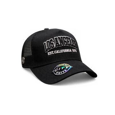 Gorra Knite City Hombre Trucker Malla negra Los Angeles