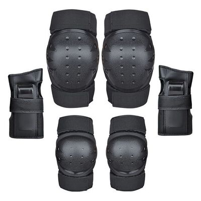 "6pcs Rodilleras Coderas Y Mu&ntilde;equeras Protecci&oacute;n Para Adulto negro ".