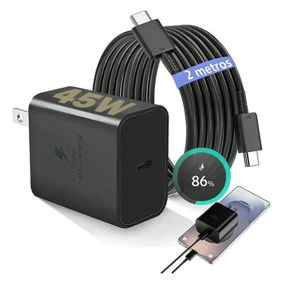 45w Cargador Carga R&aacute;pida Tipo C Para Samsung S22 S22+ negro