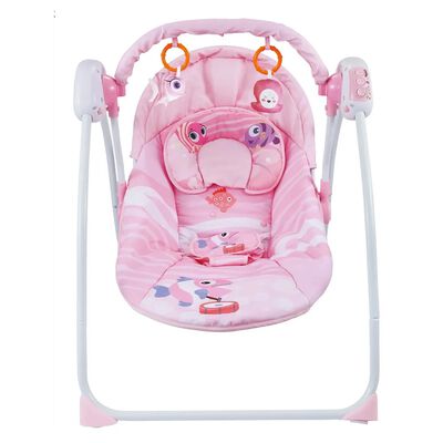 Silla Mecedora Para Bebes Columpio Control Remoto Mosquitero Rosa
