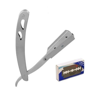 Porta Navaja Plata Barbero Afeitar Barba 10 Navajas