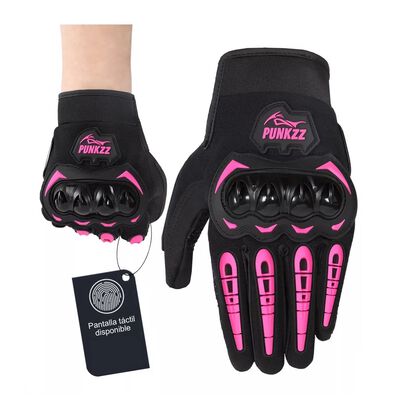 Guantes Proteccion Pantalla T&aacute;ctil De Dedo Para Motocicleta Rosa Talla XXL.