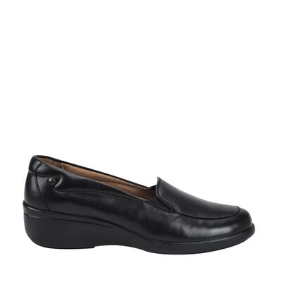 Choclos de piel con el&aacute;stico Shosh confort para mujer, color negro 929093