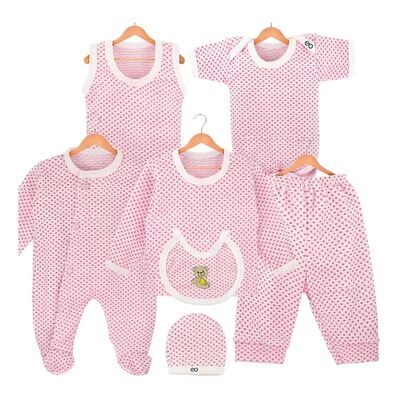 Set De Bienvenida Para Reci&eacute;n Nacido (7 Piezas) 0-3 meses Rosa
