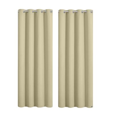 Cortinas Blackout Ventana Sala 300x230cm 2 Paneles Beige