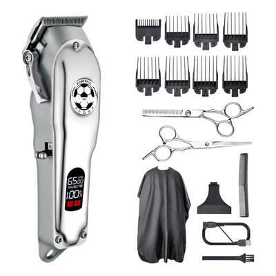 Maquinas Para Cabello Recargable Cortadora De Pelo Kit Plateado