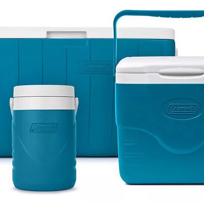Combo Cooler Coleman 2199113 Hieleras 48qt, 9qt Y 1gal, Azul/blanco Color Azul Acero