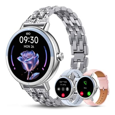 Reloj Inteligente Smart Watch Mujer Bluetooth Llamada Ai Voz Plateado