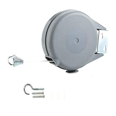 15m Tendedero De Ropa Retr&aacute;ctil Carrete Exterior O Interior Gris
