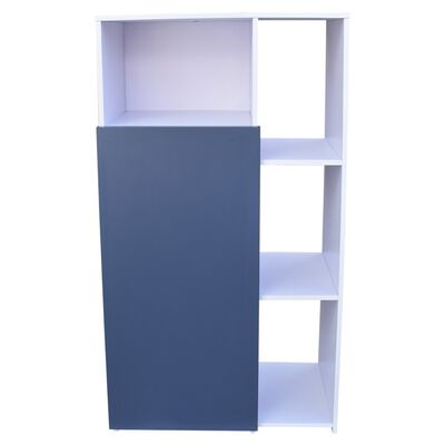 Hogare Mueble Alacena Despensero Organizador Practico Multiusos de melamina de alta resistencia, con puerta y estantes Color Blanco Azul