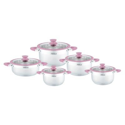 Bateria de Cocina Perla R011RS Rebeca 10 Piezas Inox SYP-Y