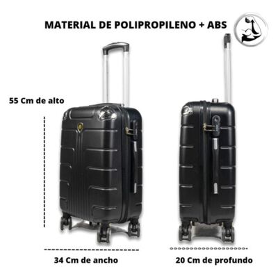 Maleta 10 Kg Cabina C/candado De Seguridad Doble Llanta Negro