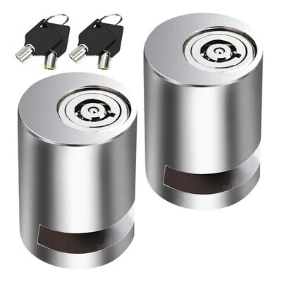 2pz Bloqueo Freno Disco Moto Candado Impermeable Con 2 Llave plata