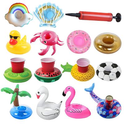 Set De Porta Vasos Inflables Para Piscina Modelo Multicolor