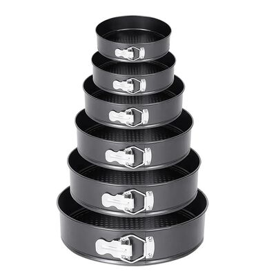 Molde Redondo De Acero Inoxidable Para Pasteles Negro 6pzs