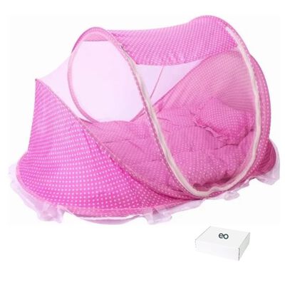 Cuna Mois&eacute;s Plegable Port&aacute;til Mosquitero Bebe Colchon Inclui Color Rosa