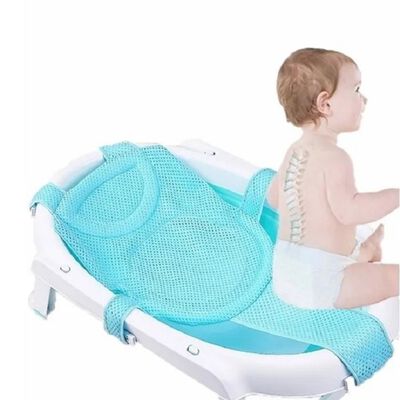 Soporte Tina Bebe Respaldo Ba&ntilde;era Antideslizante Azul