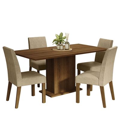 Juego de Comedor con Mesa y 4 Sillas Madesa Keila MI