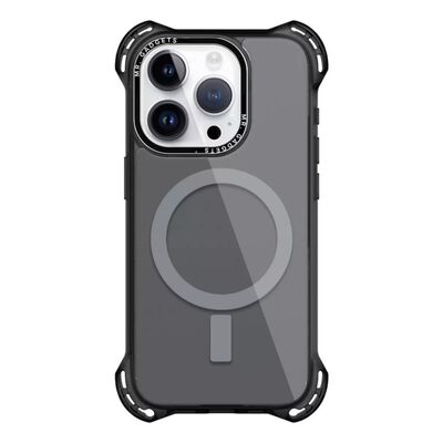 Funda Transparente Uso Rudo Ultra Bounce Para Iphone 15 pro Color Negro Magsafe