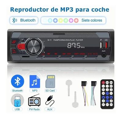 Auto Estereo Coche Reproductor Mp3 Radio Con Bt Aux Usb Sd