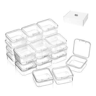 24 Cajas Organizador De Pl&aacute;stico Transparente Para Tornillos Transparente