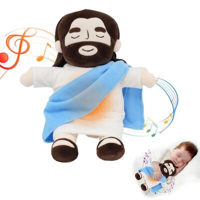 Peluche Jesus Jesucristo Animado Que Respira Luz Y Sonido Azul