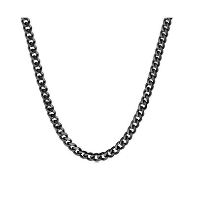 Collar Cadena Estilo Cubano Unisex Acero Inoxidable Negro 3mm-45cm