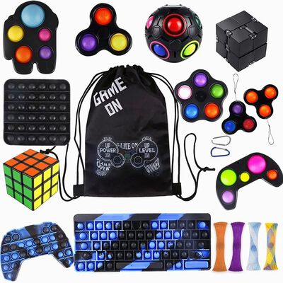 Juguete De Pop It Simple 20 Piezas Negro