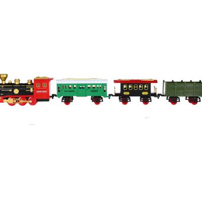 Tren El&eacute;ctrico de Navidad con Luces y Vapor Modelo Rojo