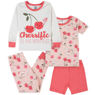 Pijama Gerber 4 piezas bebe algod&oacute;n blanco rojo
