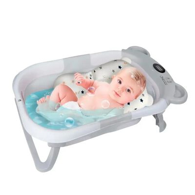 Ba&ntilde;era Tina Bebe Con Coj&iacute;n 2pz GRIS BLANCO