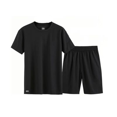 Conjunto De Playera Mangas Cortas Y Short Deportivo Hombre Negro Talla XXXL