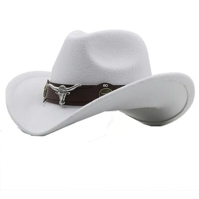 Sombrero Vaquero Unisex Moda Resistente Atractivo Versatil Blanco
