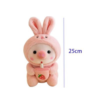 Peluche Cerdito con Disfraz de Conejo