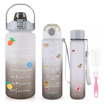 Botella De Agua Deportiva 2 Pack Gran Capacidad 2l Y 800ml