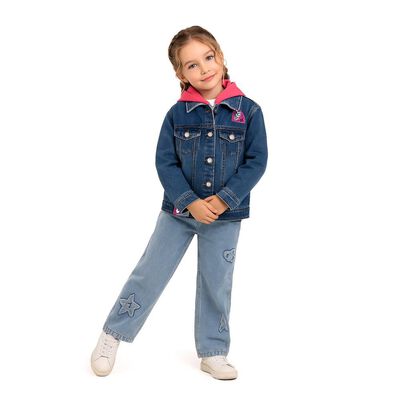 Chamarra denim con capucha desmontable /Kids 31701 (Azul dark)