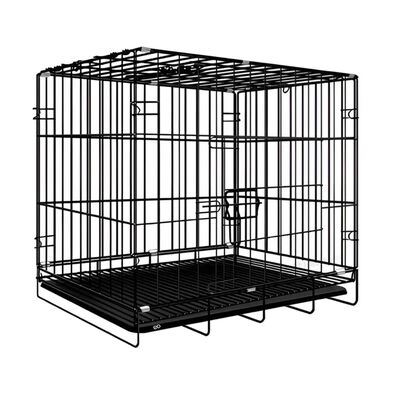 Jaula Plegable Transportadora Perro Gato 50x37x40cm Color Negro Chico