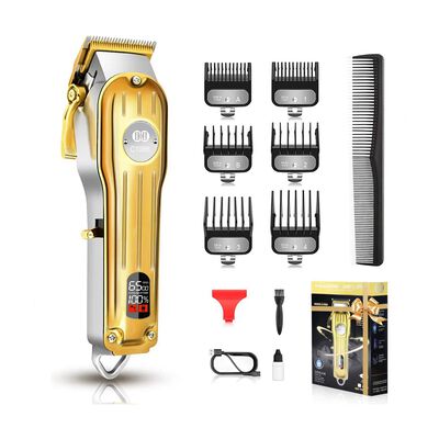 "Maquina Para Cortar Cabello Pelo Cortadora De Cabello Kit dorado "