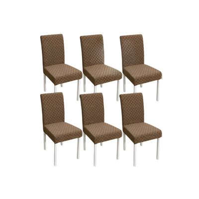 Fundas Elasticas para Silla de Comedor Modelo Marr&oacute;n 6 piezas