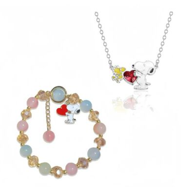 Set De Collar Y Pulsera Snoopy