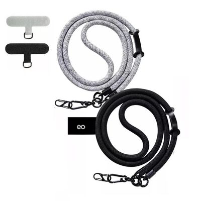 2pzs Colgante Y Correa Celular Ajustable Negro/Gris