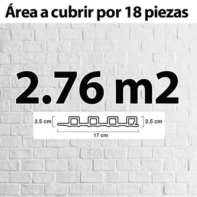 Lambr&iacute;n Decorativo Madera Wpc 18 Piezas 0.96mts X 17 Cm