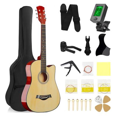 Guitarra Ac&uacute;stica Clasica 38 Inch Con Paquete De Accesorios Color Caqui Material Del Diapas&oacute;n