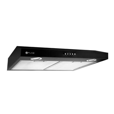 Campana extractora de cocina slim 60 cm Negro Matte | bajo gabiente | Brimnes 60| FLINE