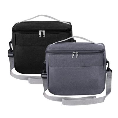 Lonchera T&eacute;rmica Bolsa Almuerzo 2 Piezas Negro y Gris