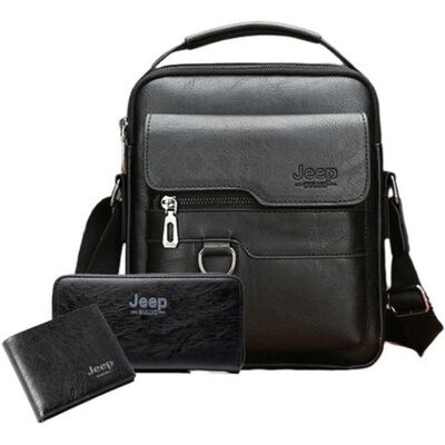 Maletin con Carteras Jeep 3 Piezas color Negro