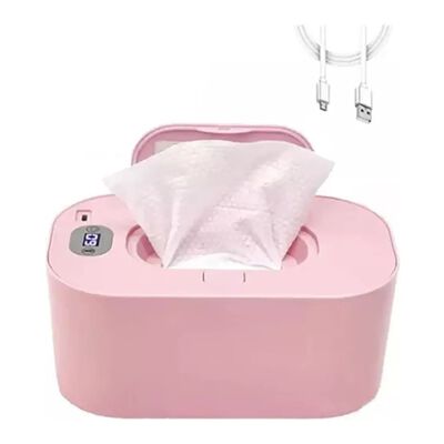 Calentador De Toallitas H&uacute;medas Termostato Led Para Beb&eacute;s Rosa