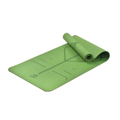 Tapete de Yoga con L&iacute;neas para Postura, 6 mm Verde